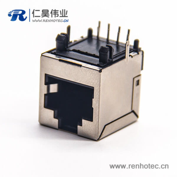 rj45接口直式母座DIP式接PCB板帶屏蔽插座8p8c