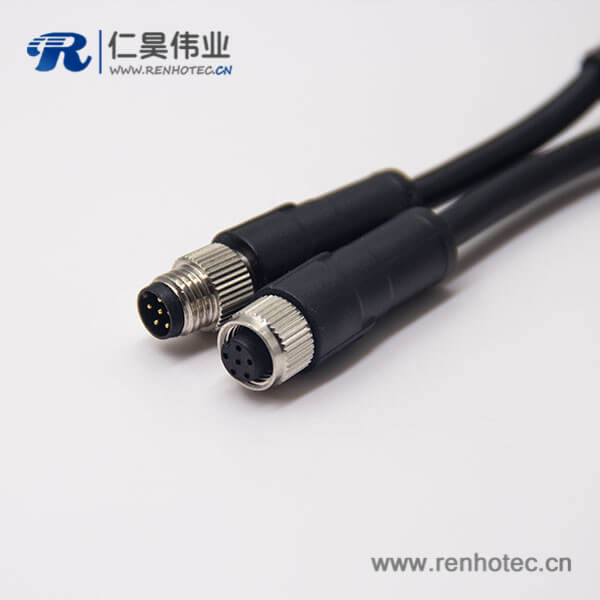 m12 5芯電纜公轉(zhuǎn)母直式A型不帶屏蔽