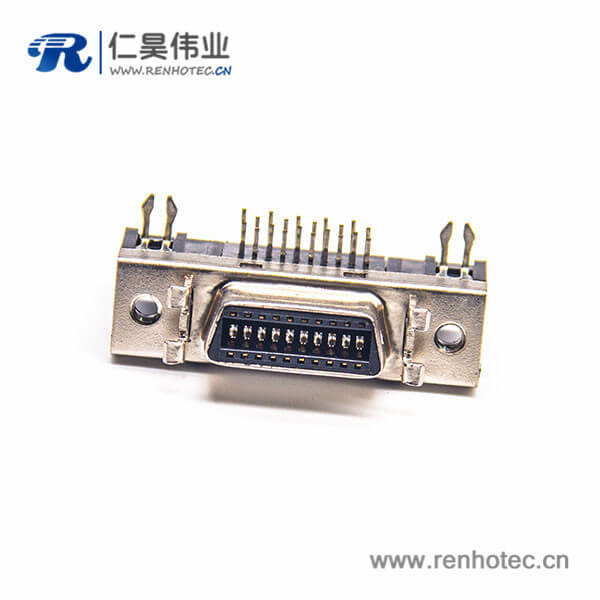SCSI20HPCN彎式焊接母頭插板插座接插件