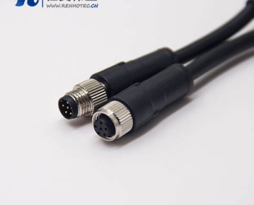 m12 5芯電纜公轉母不帶屏蔽直式A型1M AWG22