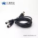 m12傳感器電纜C扣5芯母頭雙邊不帶屏蔽工業防水傳感器0.5M AWG22